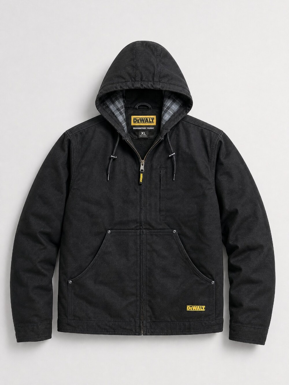 DeWALT Heated Black Heavy Duty Work Jacket- Duck Canvas